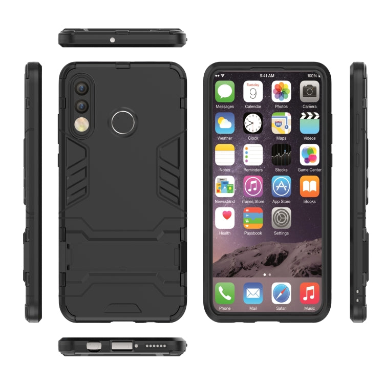 Shockproof PC + TPU Case for Huawei P30 Lite, with Holder(Black) - Mobile Accessories by buy2fix | Online Shopping UK | buy2fix