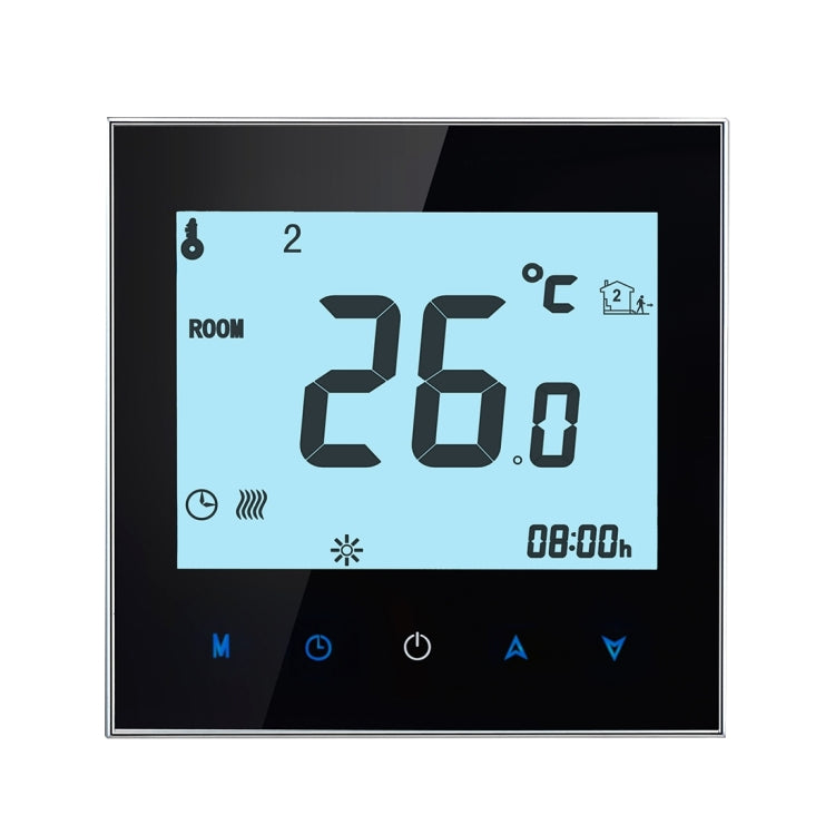BHT-1000-GB-WIFI 16A Load Electronic Heating Type Touch LCD Digital WiFi Heating Room Thermostat with Sensor, Display Clock / Temperature / Periods / Time / Week / Heat etc.(Black) - Indoor Thermometer by buy2fix | Online Shopping UK | buy2fix