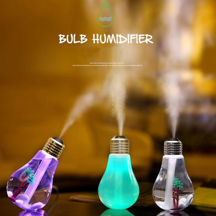 400ML Colorful Light Portable Bulb Shape Aromatherapy Air Purifier Humidifier for Home / Office / Car(Silver) - Home & Garden by buy2fix | Online Shopping UK | buy2fix