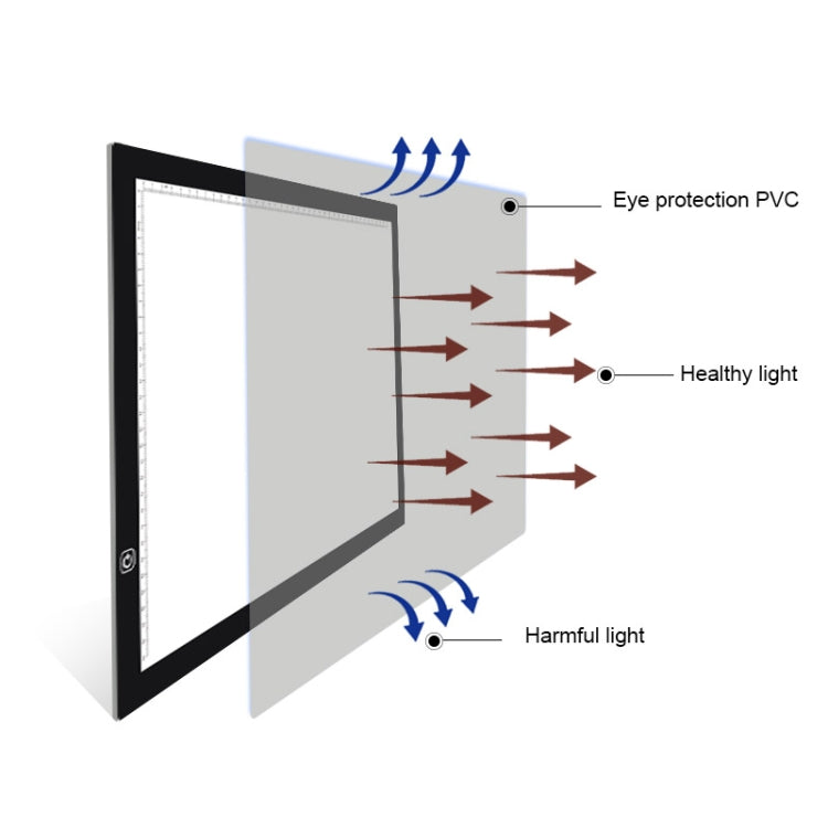 A3 Size 8W 5V LED Ultra-thin Stepless Dimming Acrylic Copy Boards for Anime Sketch Drawing Sketchpad, with USB Cable & Plug - Consumer Electronics by buy2fix | Online Shopping UK | buy2fix