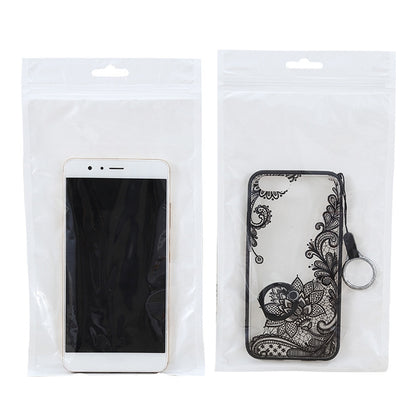 100 PCS 13cm x 24cm Hang Hole Clear Front White Pearl Jewelry Zip Lock Packaging Bag, Custom Printing and Size are welcome -  by buy2fix | Online Shopping UK | buy2fix