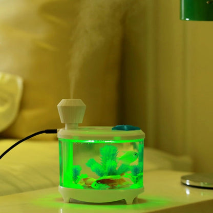 460ML Fish Tank Style Ultrasonic Aromatherapy Air Purifier Humidifier USB Atomizer with LED Night Light(Green) - Home & Garden by buy2fix | Online Shopping UK | buy2fix