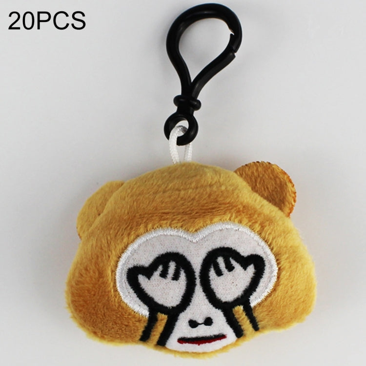 20 PCS Creative Plush Doll Mobile Pendants Gift Cartoon Cute Facial Expression Decorations Keychains with Hook - Key Rings by buy2fix | Online Shopping UK | buy2fix