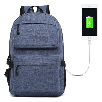 Universal Multi-Function Oxford Cloth Laptop Shoulders Bag Backpack with External USB Charging Port, Size: 46x32x12cm, For 15.6 inch and Below Macbook, Samsung, Lenovo, Sony, DELL Alienware, CHUWI, ASUS, HP(Blue) - Backpack by buy2fix | Online Shopping UK | buy2fix