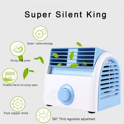 30W Turbine No Blade Mini Desktop Mute Fan for Dormitory / Bedroom / Living Room / Office, 3 Kinds Speed Modes, AC 220V(Blue) - Consumer Electronics by buy2fix | Online Shopping UK | buy2fix