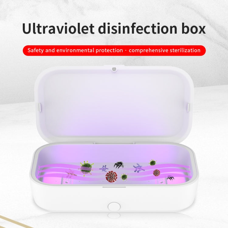 RQW-168 10W Wireless Charging Sterilization Box Smartphone Sterilizer UV Light Disinfection Cleaning Box(White) - Sterilizers by buy2fix | Online Shopping UK | buy2fix