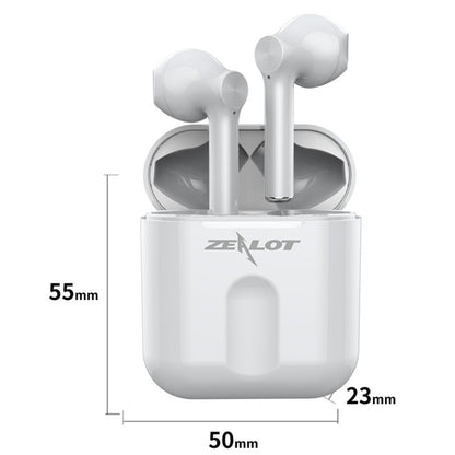 ZEALOT T2 Bluetooth 5.0 TWS Wireless Bluetooth Earphone with Charging Box, Support Touch & Call & Power Display(Blue) - TWS Earphone by ZEALOT | Online Shopping UK | buy2fix