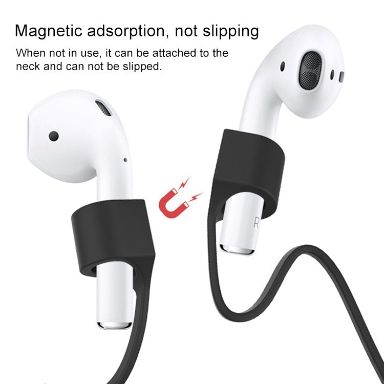 Wireless Bluetooth Headset Anti-lost Rope Magnetic Silicone Lanyard for Apple AirPods 1 / 2(Black) - Apple Accessories by buy2fix | Online Shopping UK | buy2fix