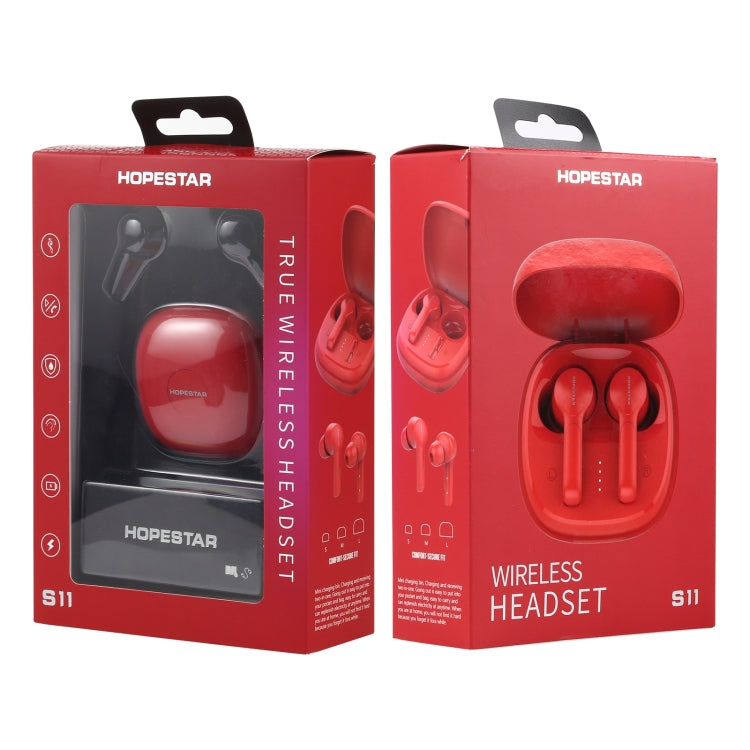 HOPESTAR S11 Bluetooth 5.0 True Wireless Bluetooth Earphone (Red) - TWS Earphone by HOPESTAR | Online Shopping UK | buy2fix