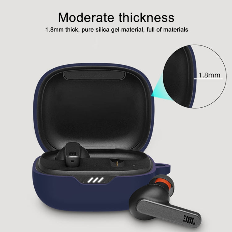 Silicone Wireless Earphone Protective Case Cover for JBL Wave 300TWS(Dark Blue) - JBL Earphone Case by buy2fix | Online Shopping UK | buy2fix