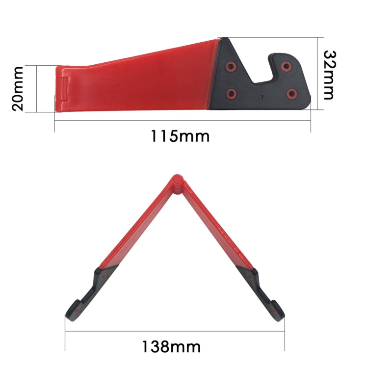 V Shape Universal Mobile Phone Tablet Bracket Holder (Rose Red) - Desktop Holder by buy2fix | Online Shopping UK | buy2fix