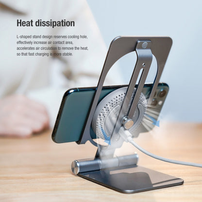 NILLKIN 2 in 1 15W PoweHold Mini Vertical Foldable Detachable Wireless Charger Mobile Phone Holder (Dark Gray) - Wireless Charger by NILLKIN | Online Shopping UK | buy2fix