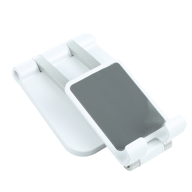 A18 Universal Aluminum Alloy Two-section Folding Mobile Phone Tablet Holder(White) - Desktop Holder by buy2fix | Online Shopping UK | buy2fix