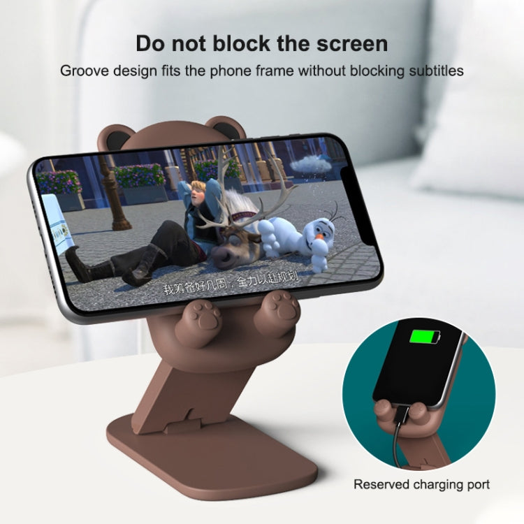 DK-XX-111 Cartoon Animal Retractable Phone Lazy Bracket Foldable Desktop Holder(Brown) - Desktop Holder by buy2fix | Online Shopping UK | buy2fix