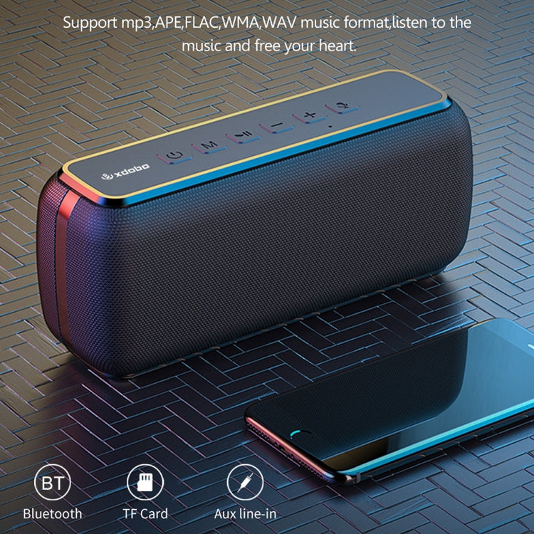 XDOBO X8 60W Wireless Bluetooth Speaker Outdoor Subwoofer Support TWS & TF Card (Blue) - Desktop Speaker by XDOBO | Online Shopping UK | buy2fix