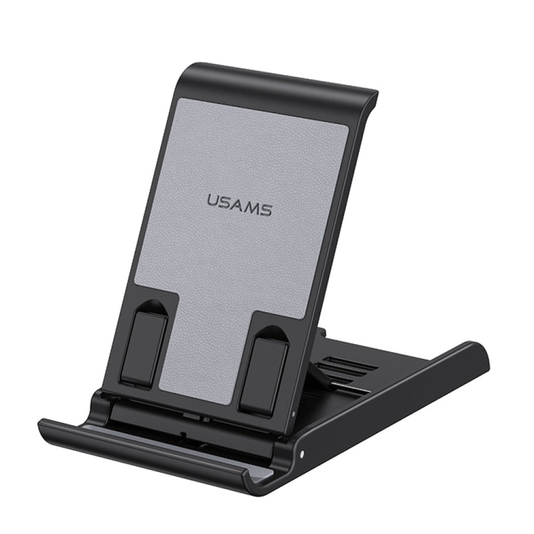 USAMS US-ZJ073 Retractable Folding Desktop Tablet Phone Holder (Black) - Desktop Holder by USAMS | Online Shopping UK | buy2fix