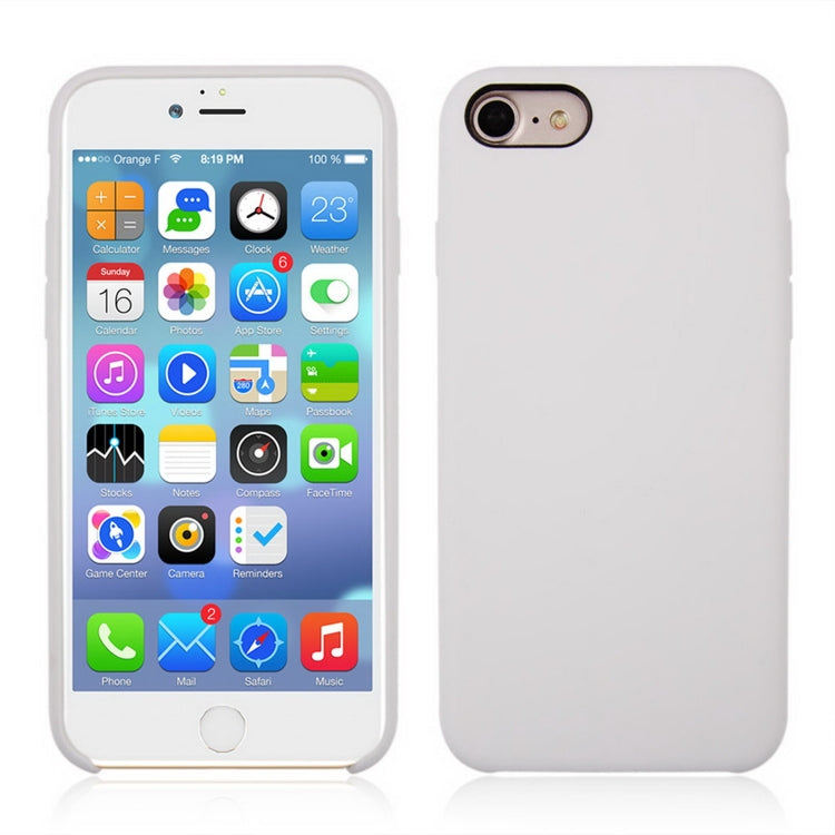 For iPhone SE 2020 & 8 & 7 Pure Color Liquid Silicone + PC Shockproof Defender Case(White) - More iPhone Cases by buy2fix | Online Shopping UK | buy2fix