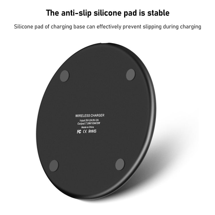 K8 30W K8 30W Aluminum Alloy Round Desktop Wireless Charger with 1m Type-C Fast Charging Cable(Black) - Wireless Charger by buy2fix | Online Shopping UK | buy2fix