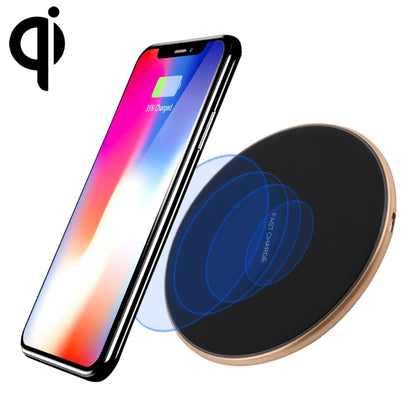 A-1 Round Shape Intelligent Qi Standard Wireless Charger, Support Fast Charging(Black+Gold) - Apple Accessories by buy2fix | Online Shopping UK | buy2fix