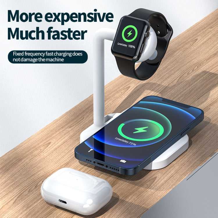 adj-984 2 in 1 Electromagnetic Induction Wireless Charger for Mobile Phones & Apple Watches & AirPods(Black) - Multifunction Charger by buy2fix | Online Shopping UK | buy2fix