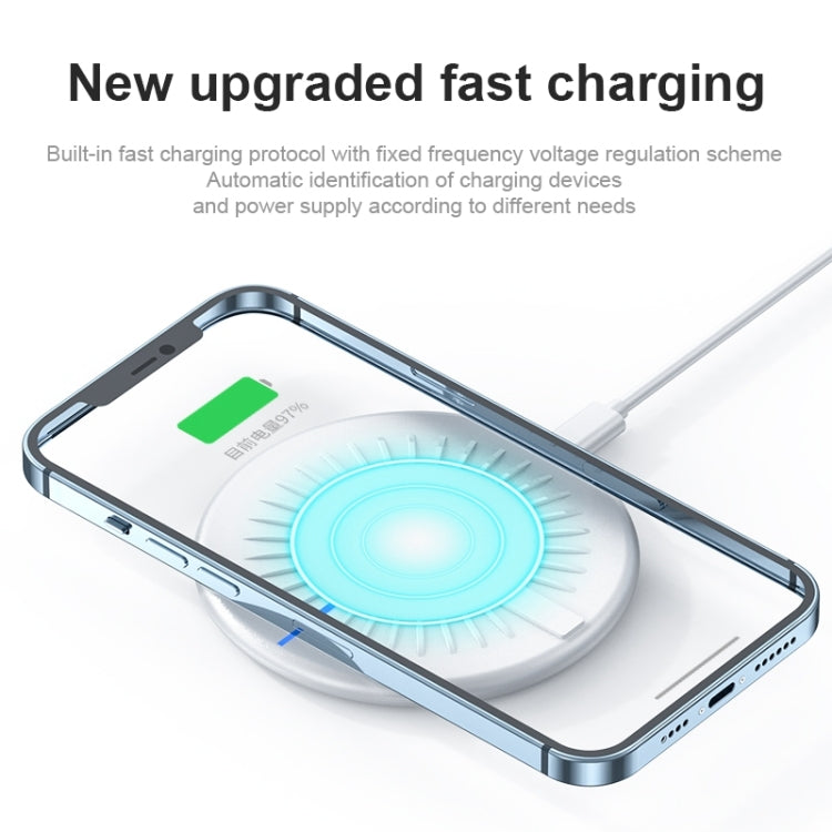 964 15W Round Shape Wireless Fast Charging(Black) - Apple Accessories by buy2fix | Online Shopping UK | buy2fix