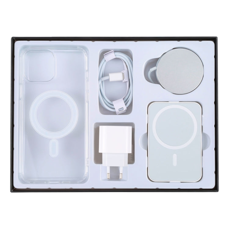 5 in 1 Data Cable + Travel Charger + Wired / Wireless MagSafe Magnetic Wireless Charger + MagSafe Magnetic Phone Case Digital Gift Box Set for iPhone 13, EU Plug(Black) - Apple Accessories by buy2fix | Online Shopping UK | buy2fix