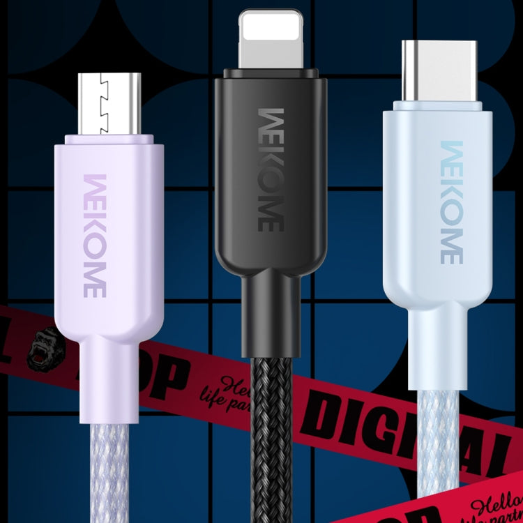 WEKOME WDC-04 Tidal Energy Series 3A USB to 8 Pin+Type-C+Micro USB 3 in 1 Braided Data Cable, Length: 1.2m (Purple) - Multifunction Cable by WK | Online Shopping UK | buy2fix