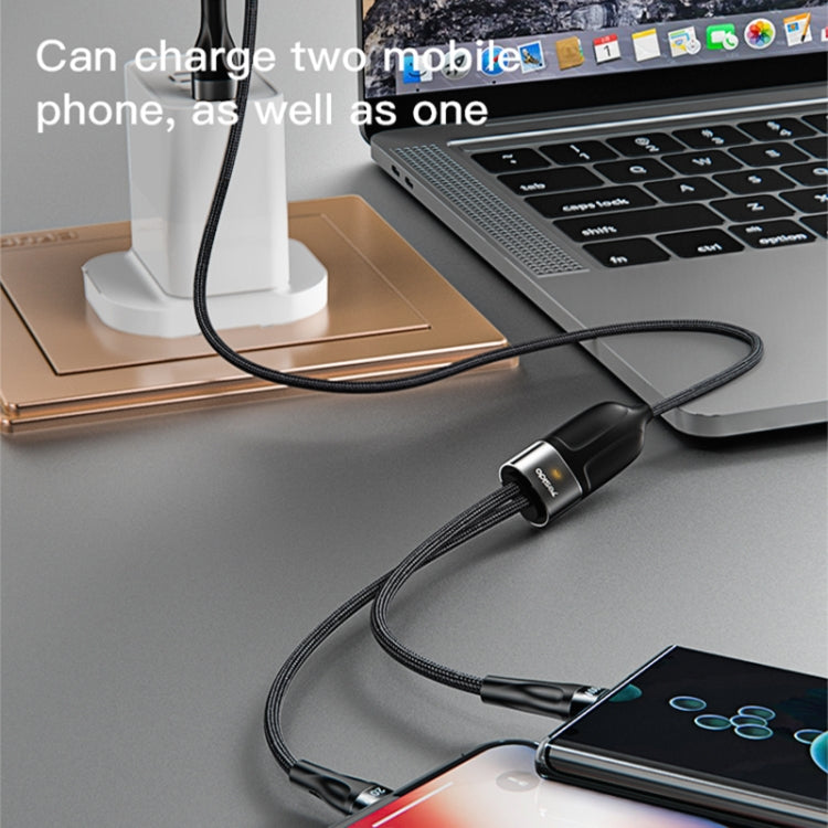 Yesido CA87 2 in 1 USB-C / Type-C to 8 Pin + USB-C / Type-C Fast Charging Cable, Length: 1.2m - 2 in 1 Cable by Yesido | Online Shopping UK | buy2fix