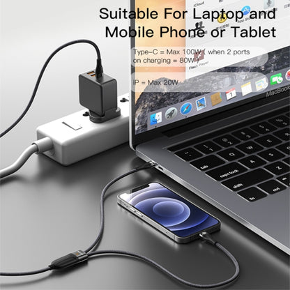 Yesido CA87 2 in 1 USB-C / Type-C to 8 Pin + USB-C / Type-C Fast Charging Cable, Length: 1.2m - 2 in 1 Cable by Yesido | Online Shopping UK | buy2fix