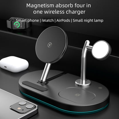 S20 4 in 1 15W Multifunctional Magnetic Wireless Charger with Night Light & Holder for Mobile Phones / AirPods(Black) - Multifunction Charger by buy2fix | Online Shopping UK | buy2fix