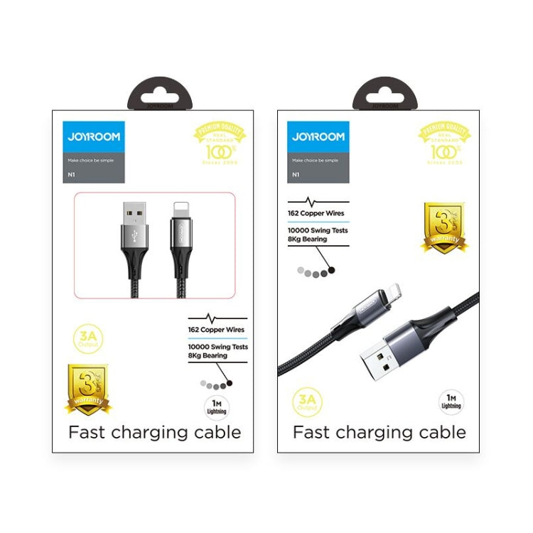 JOYROOM S-0230N1 N1 Series 0.2m 3A USB to 8 Pin Data Sync Charge Cable for iPhone, iPad(Black) - Normal Style Cable by JOYROOM | Online Shopping UK | buy2fix