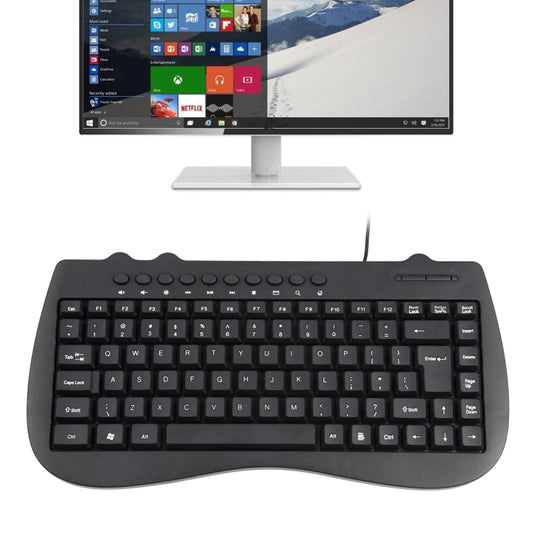 KB-301B Multimedia Notebook Mini Wired Keyboard, English Version (Black) - Wired Keyboard by buy2fix | Online Shopping UK | buy2fix