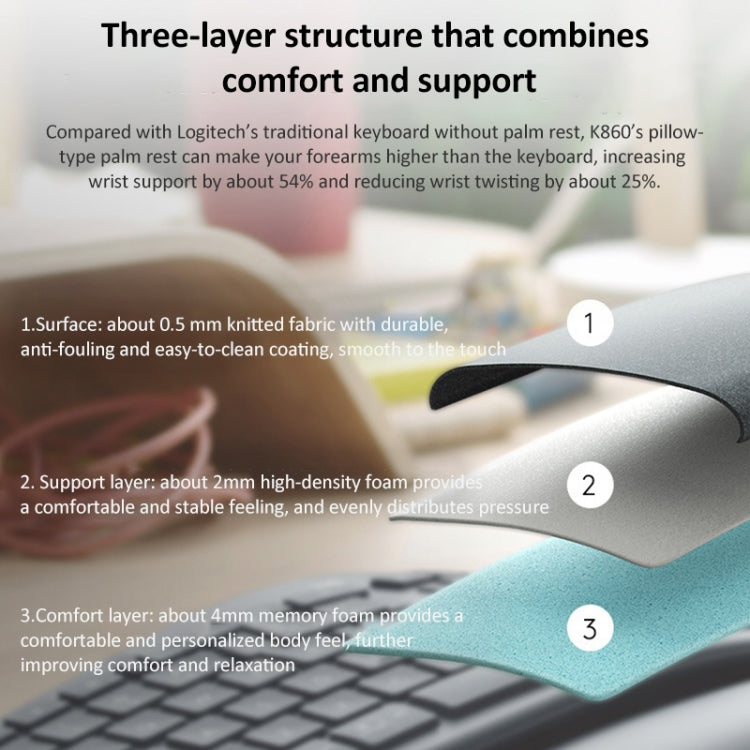 Logitech ERGO K860 2.4G Wireless Keyboard Bluetooth Dual Mode Ergonomic Split Keyboard - Wireless Keyboard by Logitech | Online Shopping UK | buy2fix