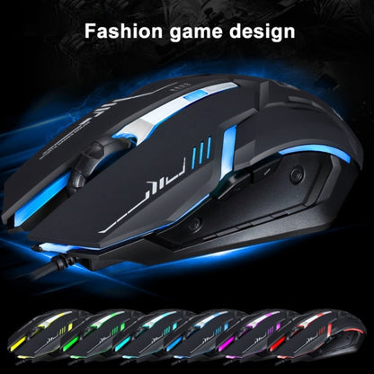 Chasing Leopard V17 USB 2400DPI Four-speed Adjustable Line Pattern Wired Optical Gaming Mouse with LED Breathing Light, Length: 1.45m(Black) - Computer & Networking by Chasing Leopard | Online Shopping UK | buy2fix