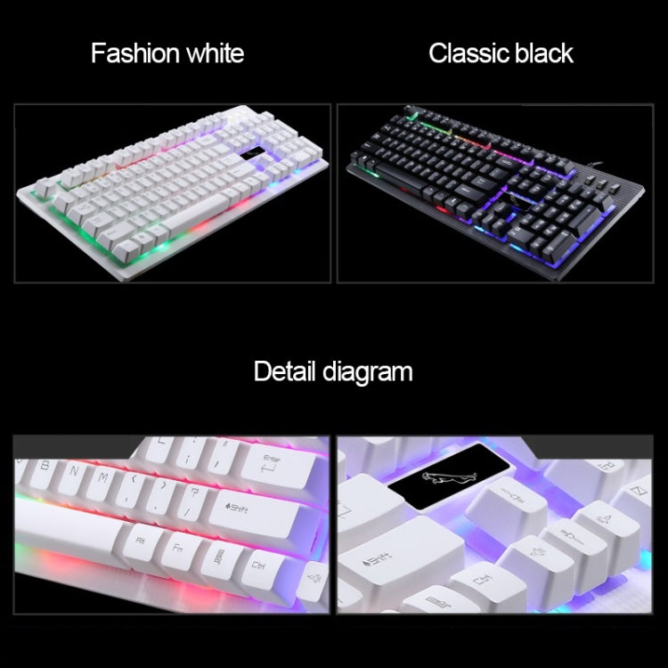 ZGB G20 104 Keys USB Wired Mechanical Feel Glowing Computer Keyboard Gaming Keyboard(White) - Wired Keyboard by buy2fix | Online Shopping UK | buy2fix