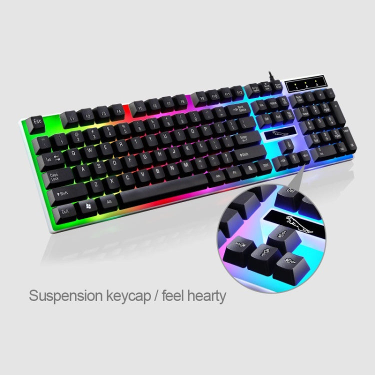 ZGB G21 104 Keys USB Wired Mechanical Feel Colorful Backlight Office Computer Keyboard Gaming Keyboard(Black) - Wired Keyboard by buy2fix | Online Shopping UK | buy2fix