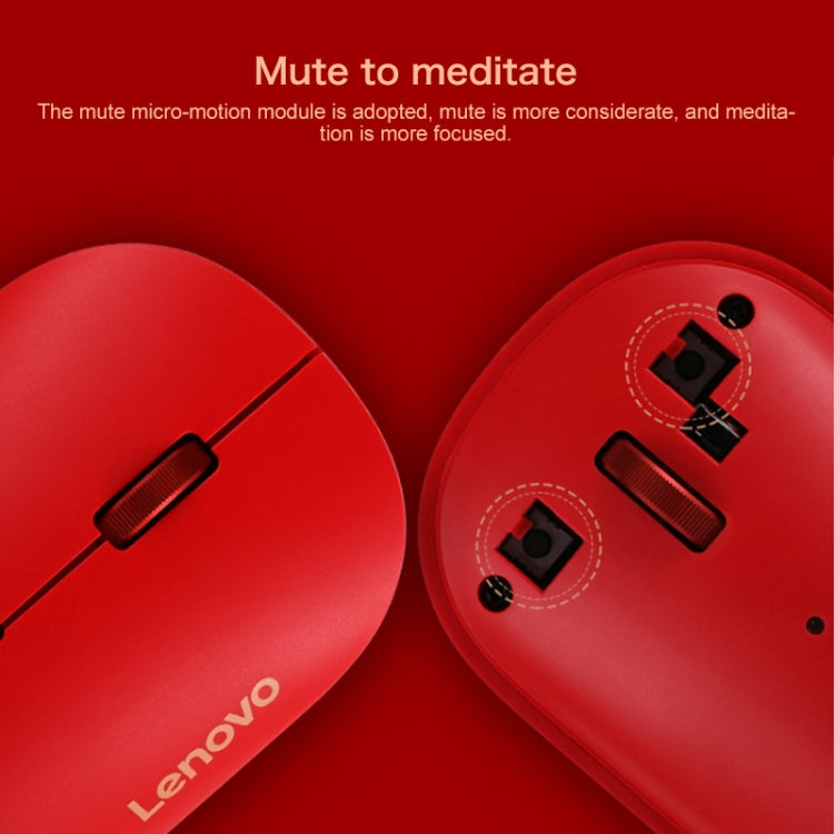 Lenovo Air Handle Lightweight Portable Mute Wireless Mouse, Blessing Mouse Version (Red) - Wireless Mice by Lenovo | Online Shopping UK | buy2fix