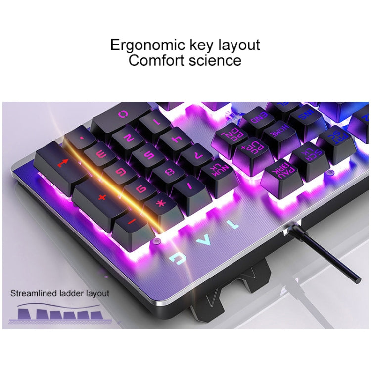 YINDIAO K002 USB Wired Mechanical Feel Sound Control RGB Backlight Keyboard + Optical Mouse Set(Black) - Wired Keyboard by YINDIAO | Online Shopping UK | buy2fix