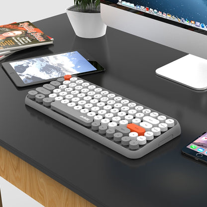 Ajazz 308I 84 Keys Tablet Mobile Phone Computer Household Office Bluetooth Keyboard(Grey) - Wireless Keyboard by Ajazz | Online Shopping UK | buy2fix