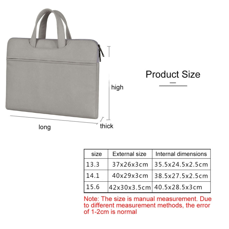 ST06 Waterproof PU Leather Zipper Hidden Portable Strap One-shoulder Handbag for 14.1 inch Laptops, with Suitcase Belt (Light Grey) - Computer & Networking by buy2fix | Online Shopping UK | buy2fix