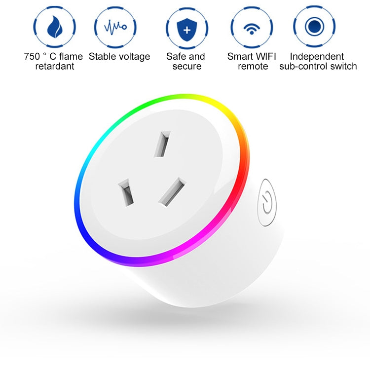 10A RGB Scene Light WiFi Remote Control Smart Socket Works with Alexa & Google Home & IFTTT, AC 100-240V, AU Plug - Consumer Electronics by buy2fix | Online Shopping UK | buy2fix