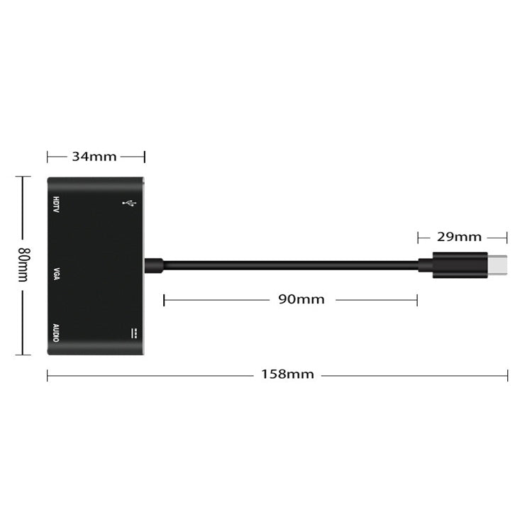 USB-C / Type-C to HDMI /VGA /USB 3.0 /PD Converter -  by buy2fix | Online Shopping UK | buy2fix