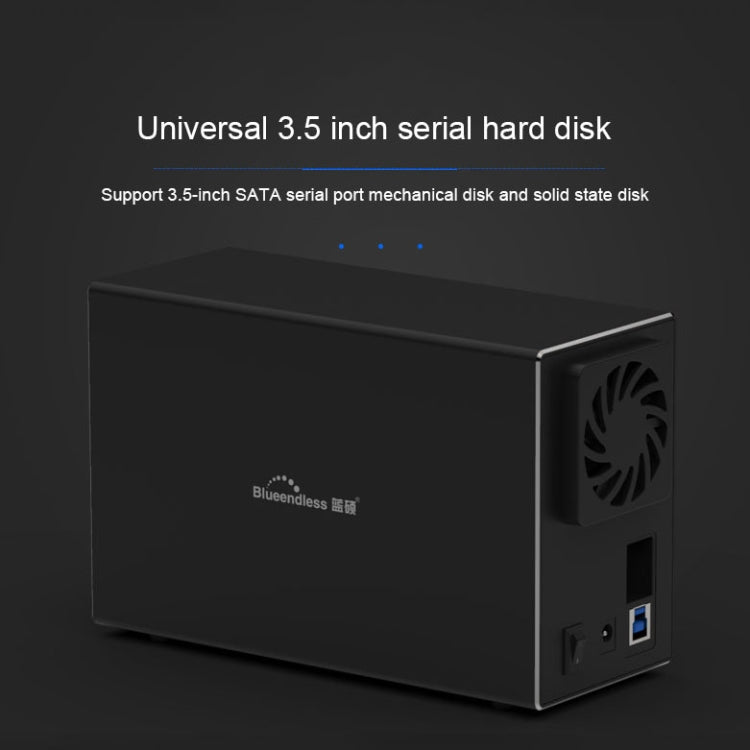 Blueendless Type-C / USB-C Interface 3.5 inch 2 Bay RAID Combination Array HDD External Enclosure (UK Plug) - HDD Enclosure by Blueendless | Online Shopping UK | buy2fix
