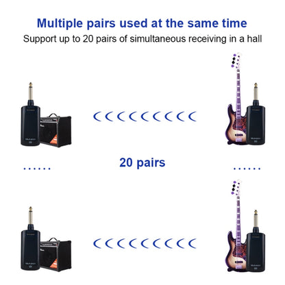 Measy AU688-U 20 Channels Wireless Guitar System Rechargeable Musical Instrument Transmitter Receiver - Consumer Electronics by Measy | Online Shopping UK | buy2fix