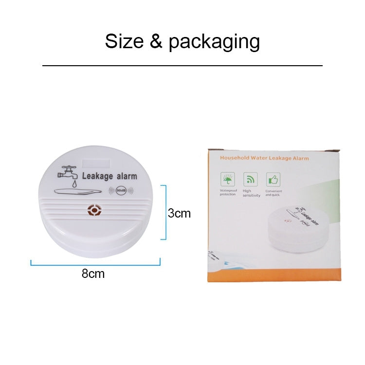 360 Degrees Water Leak Detector Sensor 85dB Volume Water Leakage Alarm for Home Kitchen, Toilet, Floor - Security by buy2fix | Online Shopping UK | buy2fix