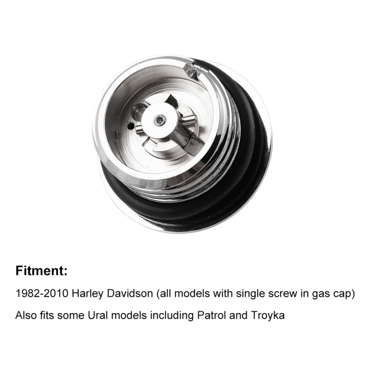 Motorcycle Flush Pop-up Gas Cap with O-ring for Harley Davidson (Silver) - In Car by buy2fix | Online Shopping UK | buy2fix