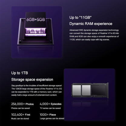 Realme V11s 5G, 4GB+128GB, Dual Back Cameras, Side Fingerprint Identification, 5000mAh Battery, 6.5 inch Realme UI 2.0 / Android 11 MediaTek Dimensity 810 Octa Core up to 2.4GHz, Network: 5G, Support Google Play(Twilight Purple) - OPPO by Realme | Online Shopping UK | buy2fix