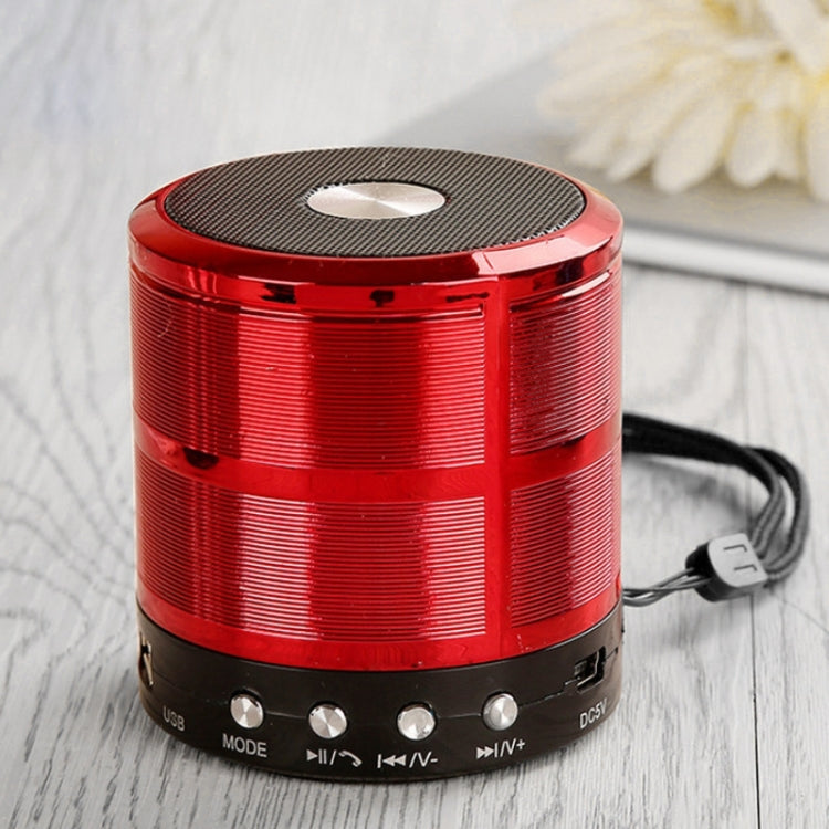 WS-887 Bluetooth Speaker with Lanyard, Support Hands-free Call & FM & U Disk & TF Card & AUX(Red) - Mini Speaker by buy2fix | Online Shopping UK | buy2fix