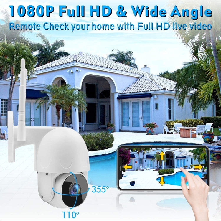 Tuya QX45 1080P Full HD IP65 Waterproof 2.4G Wireless IP Camera, Support Motion Detection & Two-way Audio & Night Vision & TF Card, AU Plug - Security by buy2fix | Online Shopping UK | buy2fix