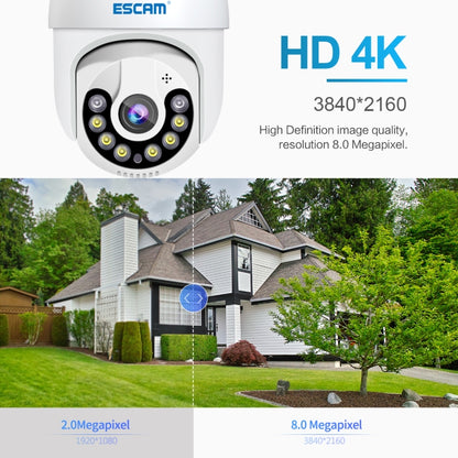 ESCAM QF800 H.265X 8MP AI Humanoid Detection Auto Tracking Waterproof WiFi IP Camera,EU Plug (White) - Security by ESCAM | Online Shopping UK | buy2fix